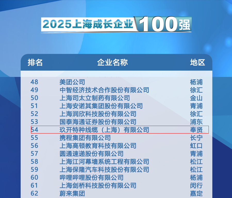 聚焦2025上海百强宣布会：优惠活动办理大厅特种线缆登榜生长企业100强